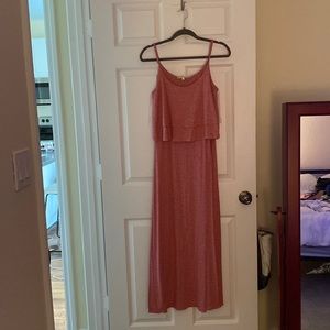 pink and grey stripe dress